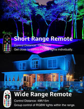 Load image into Gallery viewer, High Efficiency RGBW Landscape Lighting - Waterproof 10 Pack Spotlight Control