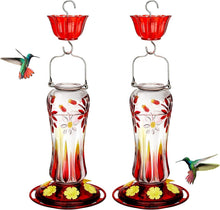 Load image into Gallery viewer, Gold Award 2-Pack Glass Hummingbird Feeders with Ant Moat &amp; Leak Proof Design