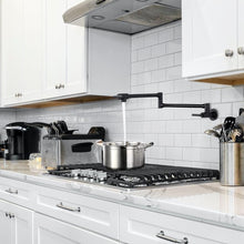 Load image into Gallery viewer, Commercial-Grade Pot Filler Faucet: Adjustable Wall-Mount Matte Black Style