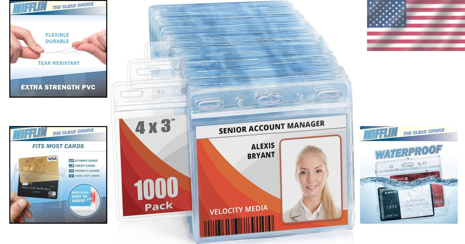 Dependable Clear Card Protector 1000 Pack, 4x3 Inches, Safe Materials & Quality