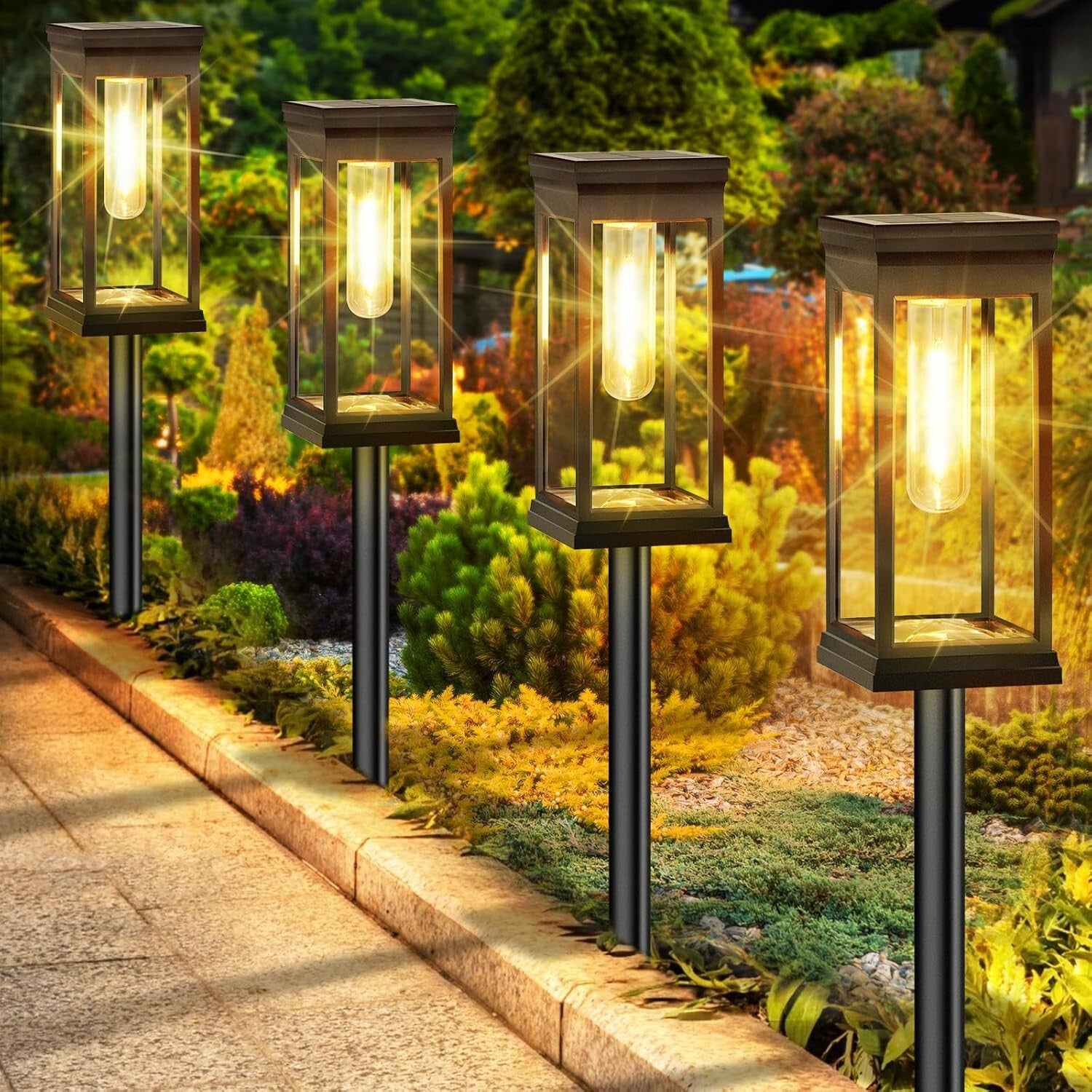 Bright & Stylish Solar Pathway Lighting - 8 Durable Solar-Powered Lights