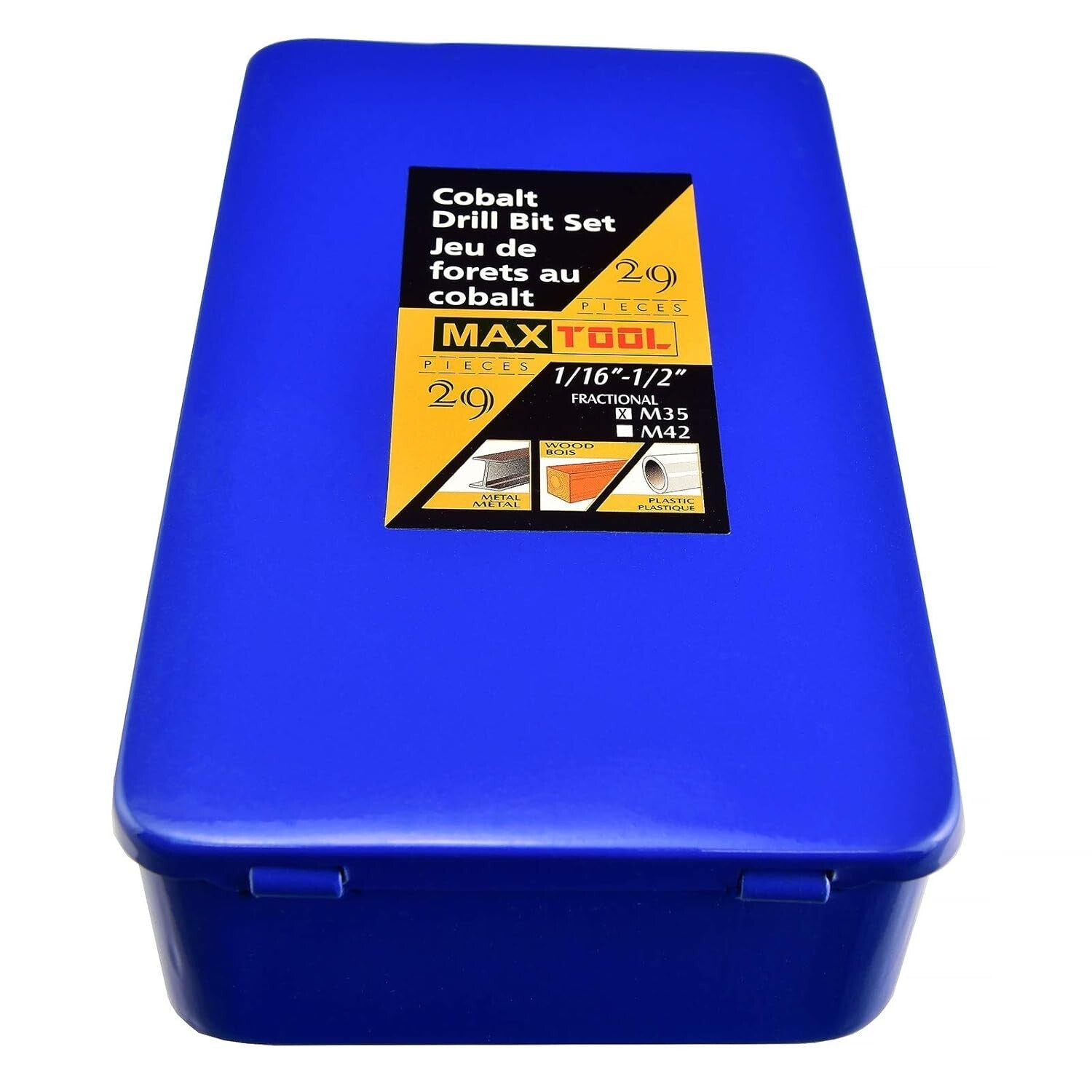 29-Piece Cobalt HSS M35 Drill Bit Set - Precision Gold Finish for Professionals