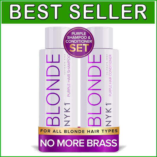 Sulfate Free Purple Shampoo & Conditioner Duo - 2 x 16.9 Fl Oz for Blonde Hair