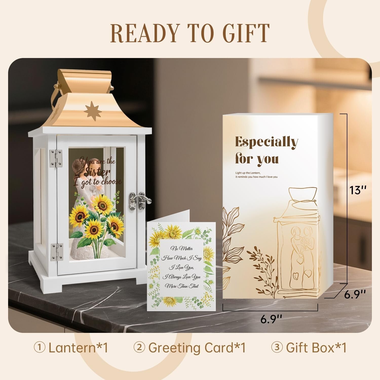 Elegantly Illuminated Sister Gifts - Sunflower Lantern for Birthdays and Beyond