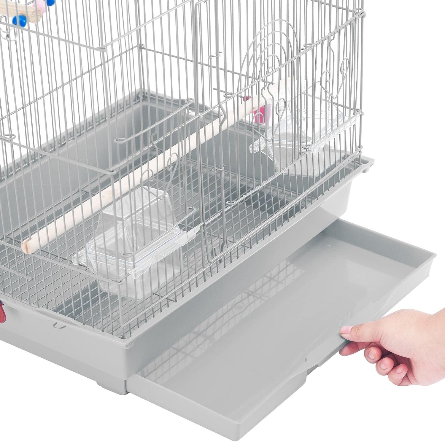 Elegant 39-Inch Bird Cage for Budgies and Finches with Simple Cleaning Features
