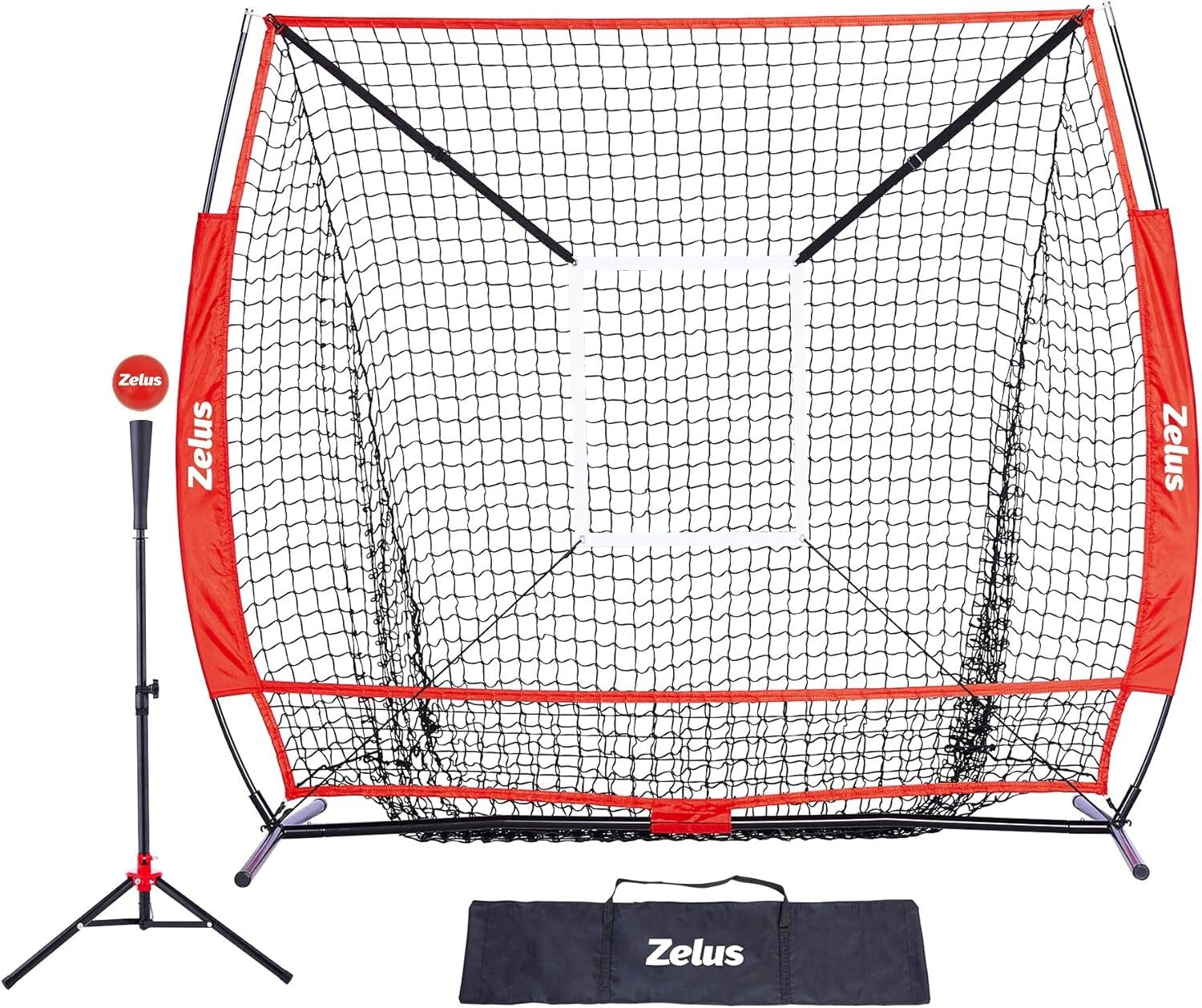 Knotless Polyester Baseball Net & Adjustable Tee for Indoor/Outdoor Training Fun