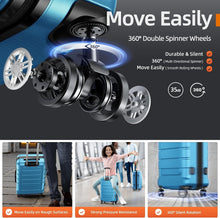 Load image into Gallery viewer, Premium 4-Piece Sky Blue Luggage Set: Expandable with Smooth Spinner Wheels