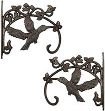 Load image into Gallery viewer, Heavy-Duty Hummingbird Wall Hooks - Adjustable 10.4 Inch Cast Iron Set of 2