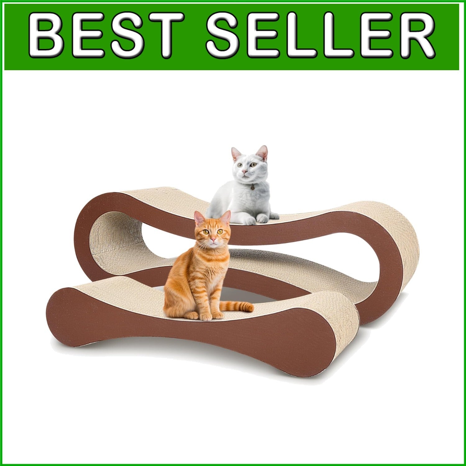 X-Large 2-in-1 Cat Scratcher & Cozy Lounge - Ergonomic Frosty Infinity Shape