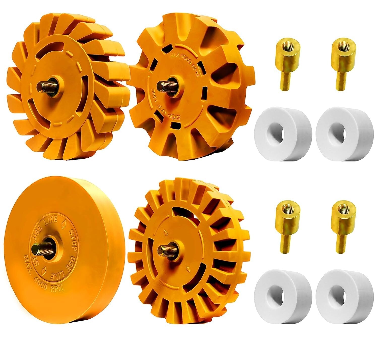 4-Inch Rubber Eraser Wheel - Medium Grit Decal Remover Pad with Drill Adapter