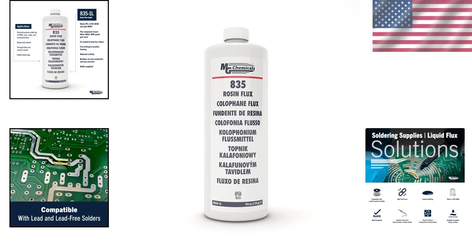 1 Liter Liquid Rosin Flux for Efficient Soldering on PCB - Lead & Lead-Free