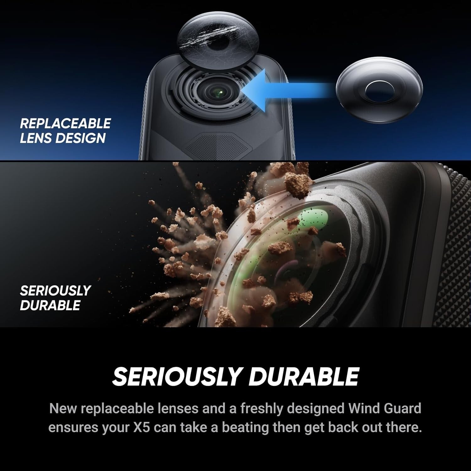 X5 Waterproof 8K 360° Action Camera - Epic Low Light Performance & Stabilization