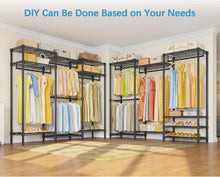 Load image into Gallery viewer, 890lb Load Portable Closet Organizer - 4 Hang Rods &amp; 8 Shelves, Adjustable
