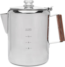 Load image into Gallery viewer, Lightweight &amp; Durable Outdoor Percolator - 12-Cup Stainless Steel Coffee Maker
