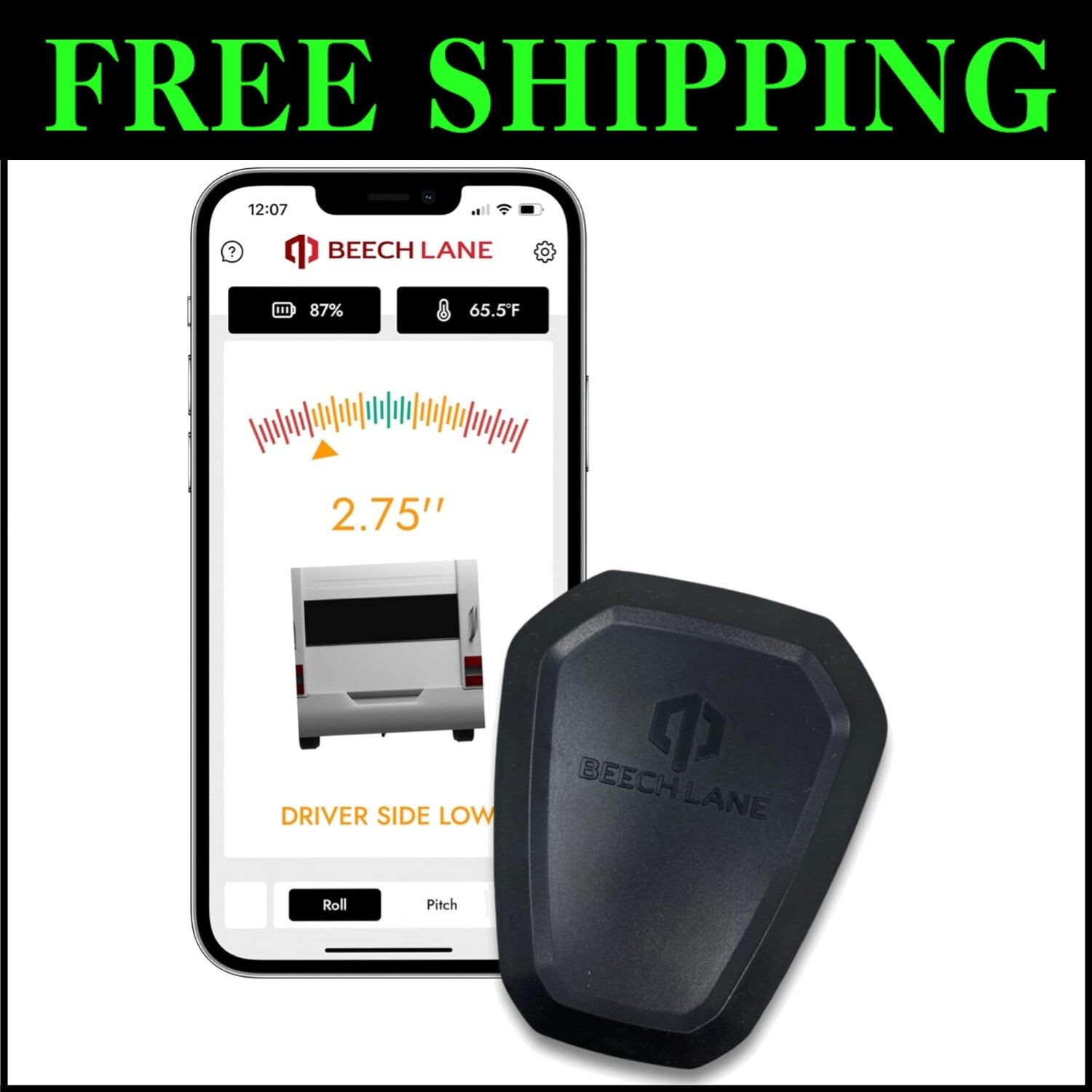 Compact Digital RV Leveler with App Connectivity and Easy Installation Included