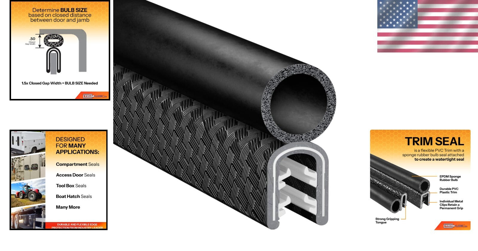 Easy Install 25ft Weatherproof Trim Seal – Flexible Bulb for Boats, RVs & Tools