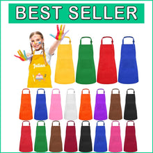 Load image into Gallery viewer, 24-Piece Kids Chef Apron Set with 12 Vibrant Colors - Adjustable for Age 7-13