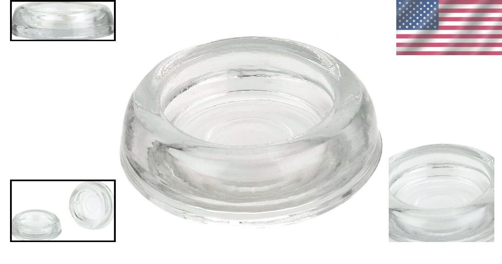 Versatile 3" Round Glass Chair Leg Floor Protectors - 12 Pack for All Floors