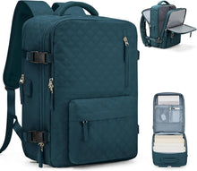 Load image into Gallery viewer, Multi-Compartment Peacock Blue Travel Backpack for Laptop and Gym Essentials
