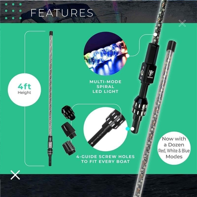 4ft Waterproof LED Boat Lights with Remote Control - Perfect for Holiday Fun