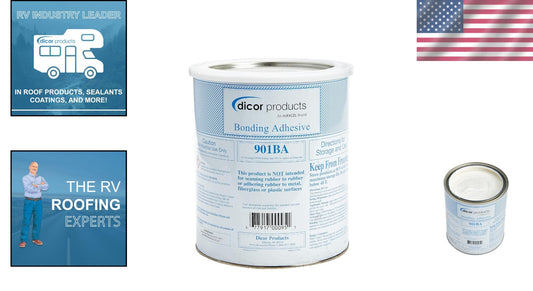 Water-Based RV Roof Adhesive - 1 Gallon, EPDM & TPO Compatible for Easy Repairs