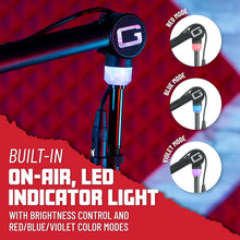 Load image into Gallery viewer, Heavy-Duty Podcast Microphone Stand with On-Air LED Light &amp; Removable XLR Cable