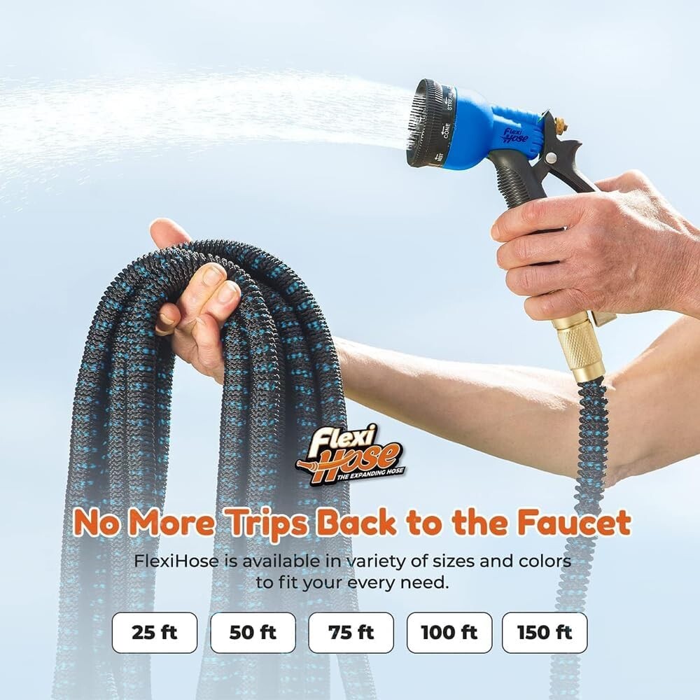 Durable 50FT Expandable Hose with Ergonomic 8-Function Nozzle for Easy Gardening