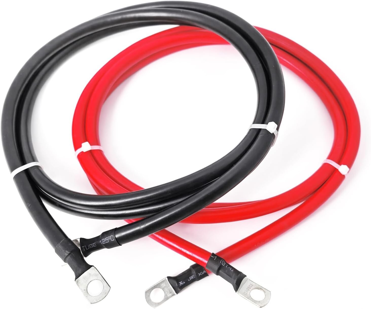 Essential 2 AWG Battery Cables - 5FT Pure Copper for Solar, RV, and Marine Needs