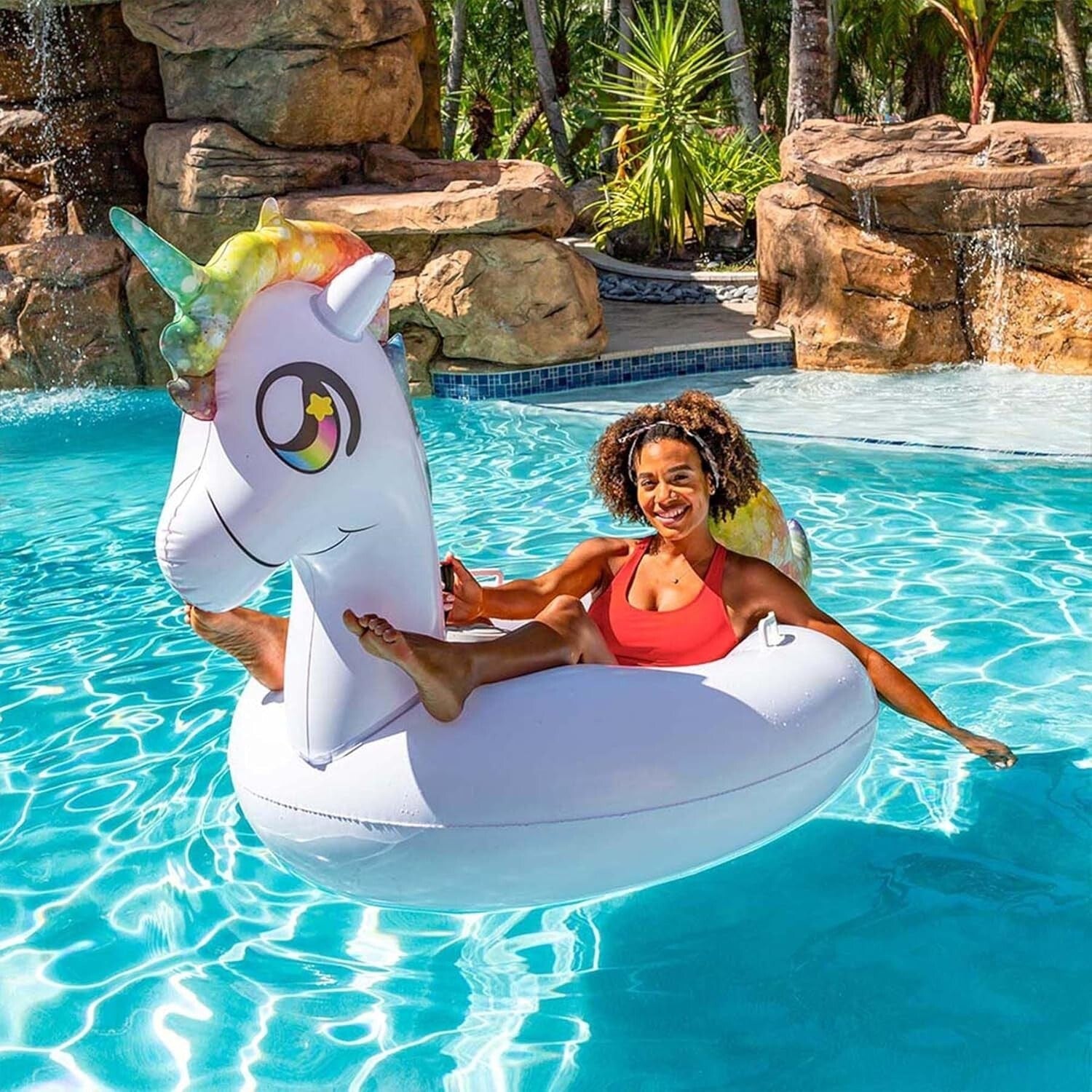 Durable 250 lb Capacity Motorized Unicorn Pool Float - Fun for Adults