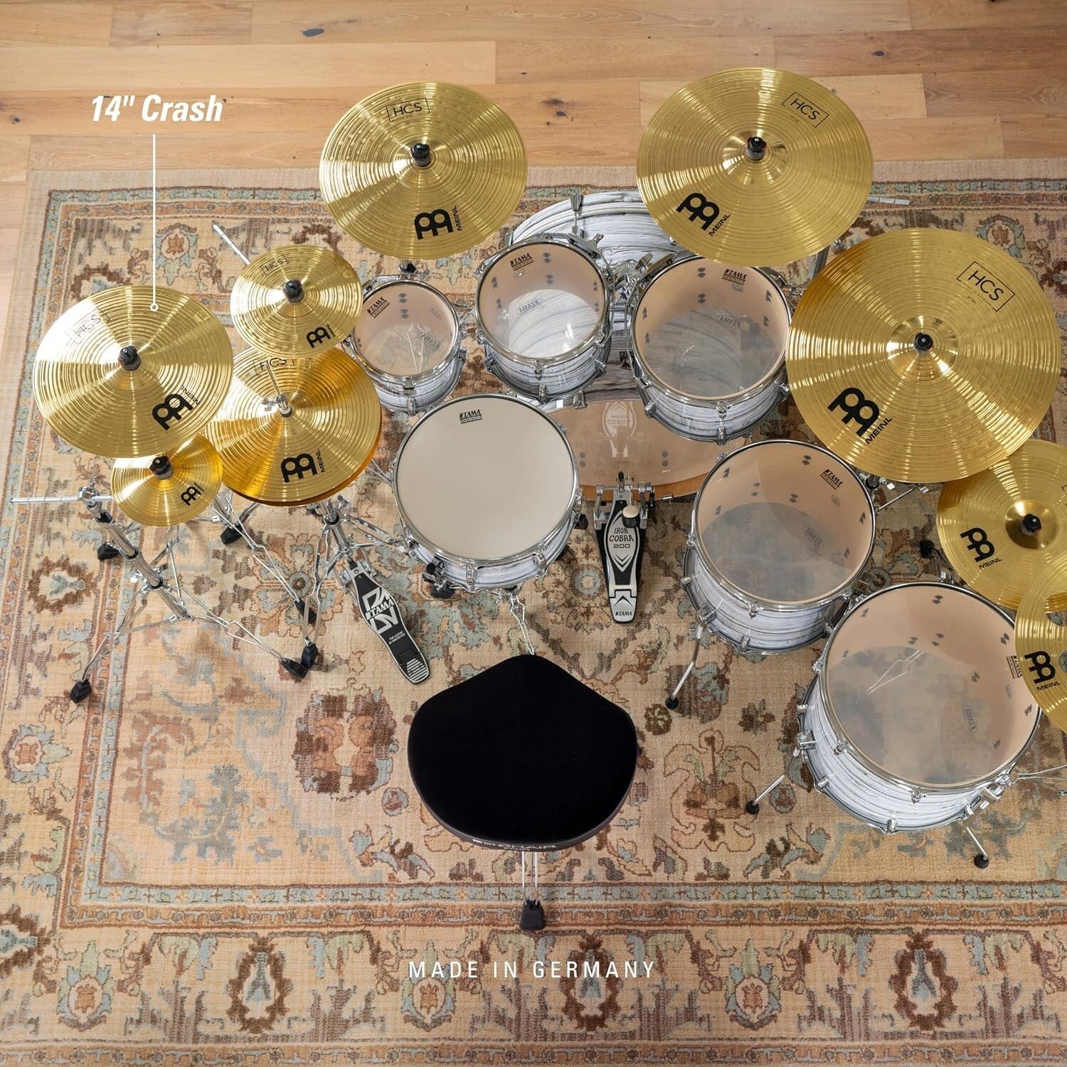 HCS 14" Crash Cymbal - Perfect for Every Musical Style with Bright Brass Finish