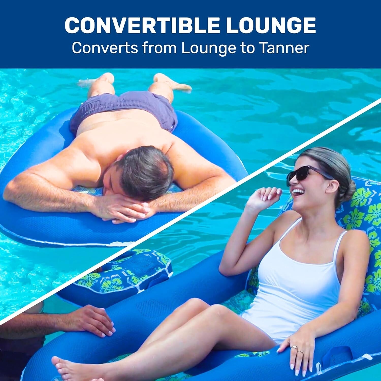 Luxury 2-in-1 Recliner Pool Float: Adjustable Lounge with Carry Caddy – Adults