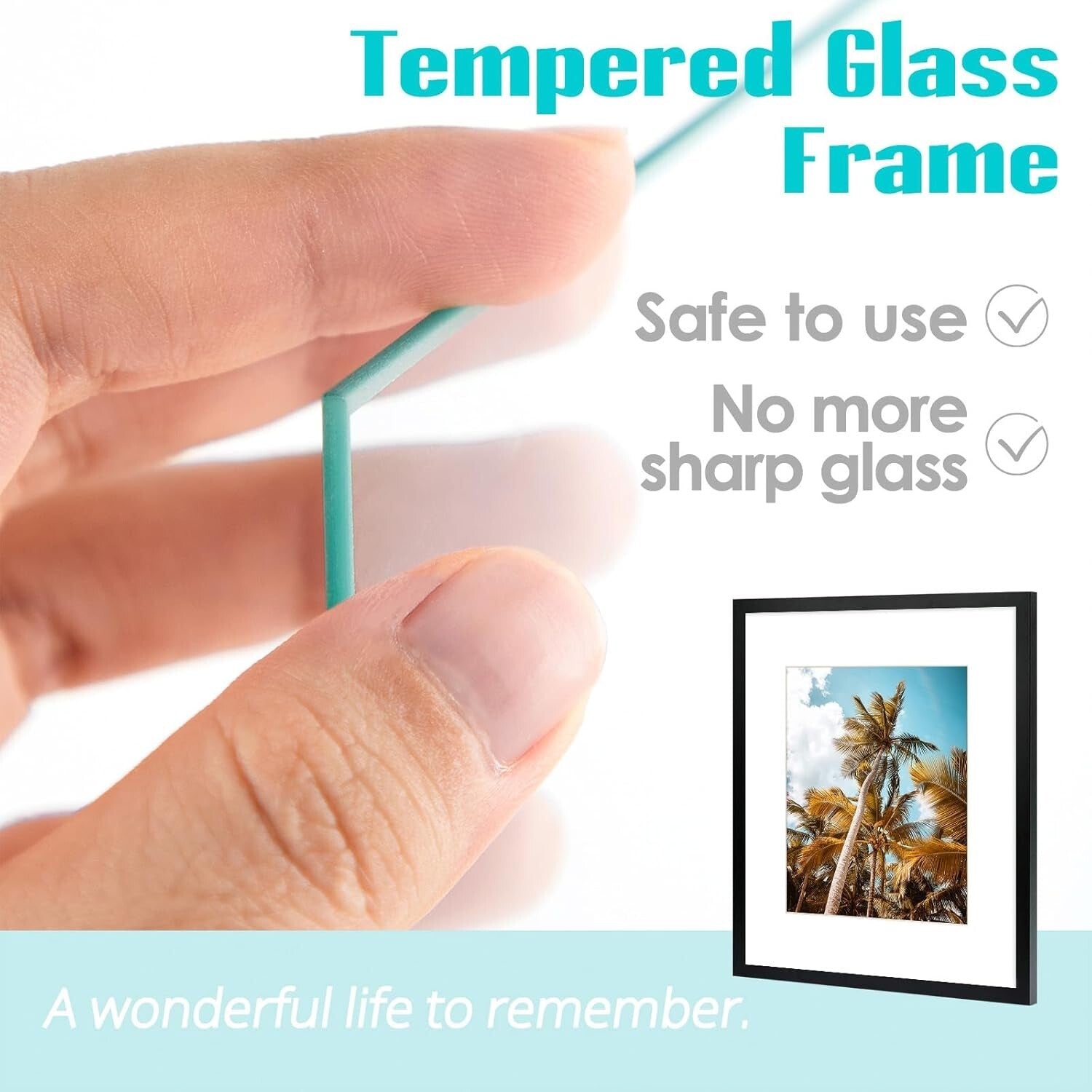 Modern Black Gallery Wall Frames 16x20 with 11x14 Mat - 2 Pack for Photos