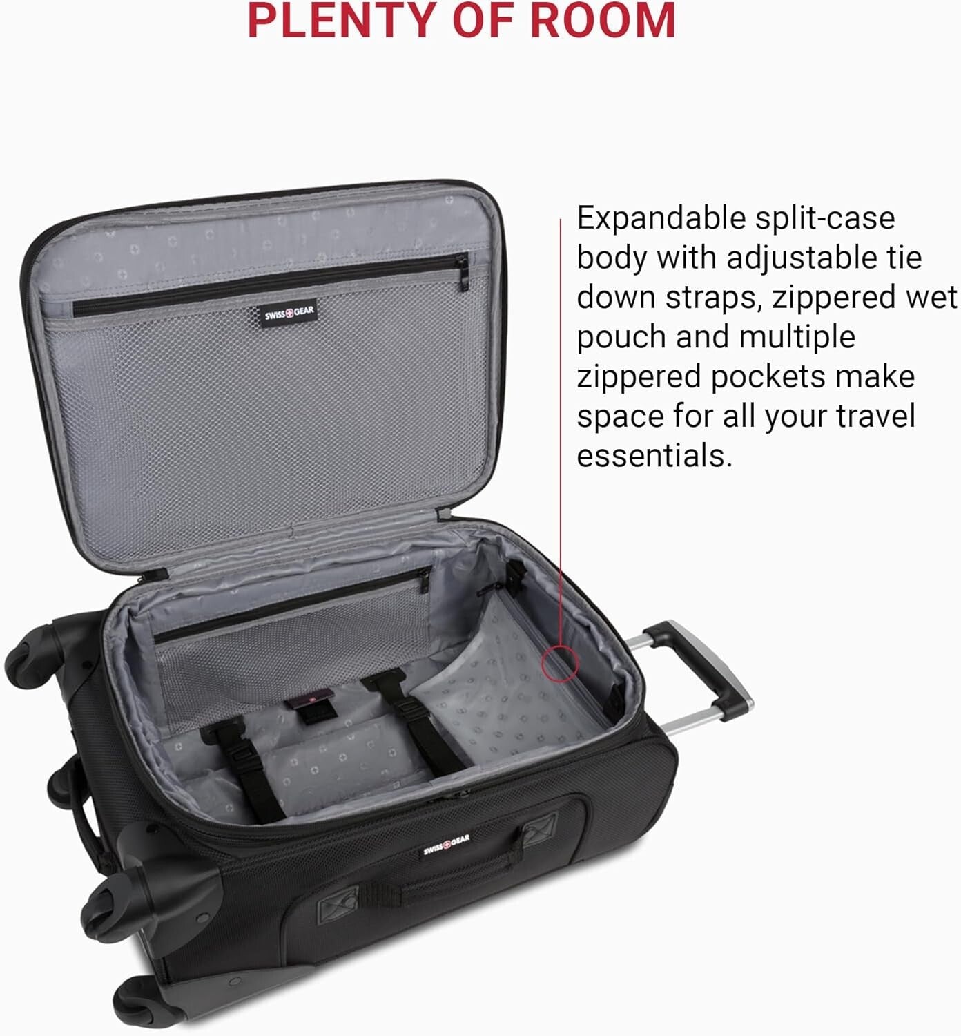 Durable 21-Inch Sion Softside Spinner Suitcase with Multi-Directional Wheels