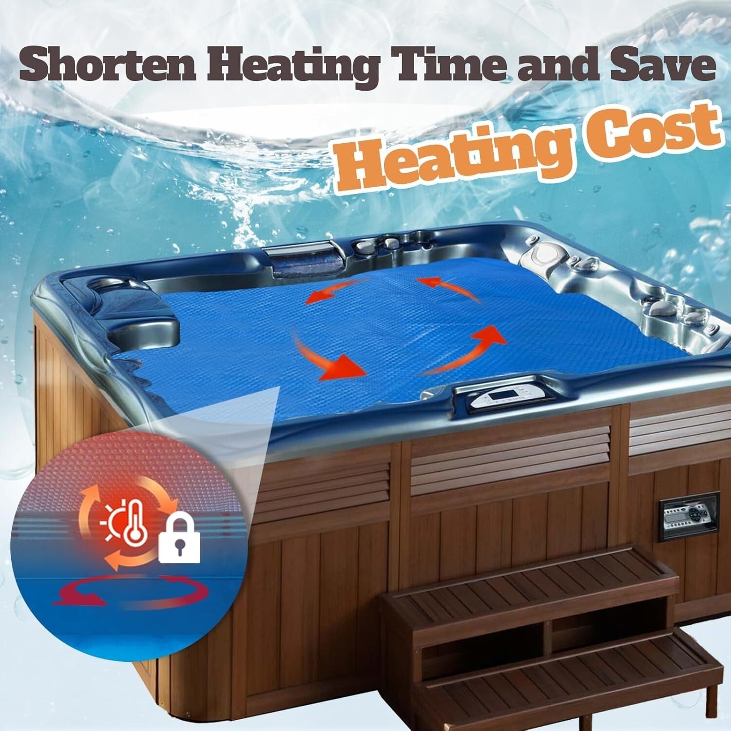 Energy-Saving Solar Pool Cover 12Mil: 6x6 Ft Blanket for Inground/Above-Ground