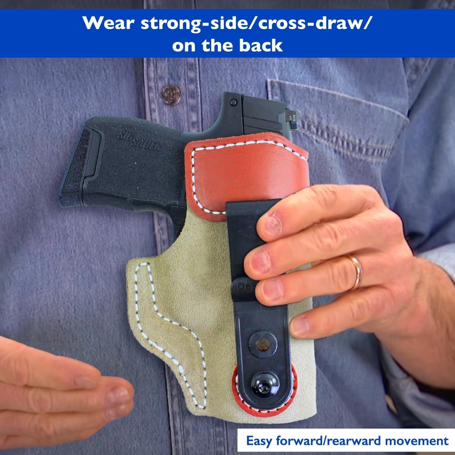 Premium Leather IWB Holster Fits S&W, Taurus & More - Discreet Right Hand Draw