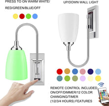Load image into Gallery viewer, Stylish Cordless LED Wall Lights 2 Pack - Powered by Battery, Remote Controlled