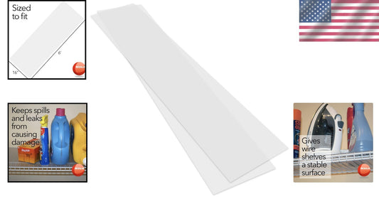 Clear Non-Adhesive Shelf Liner for Easy Organization – 16" Wide, 6' Long