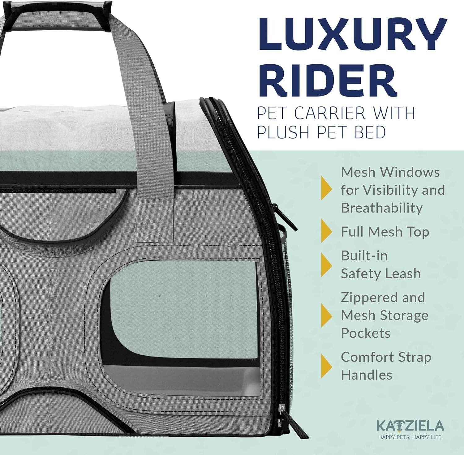 Spacious Modern Pet Carrier with Plush Removable Bed for Stress-Free Travel