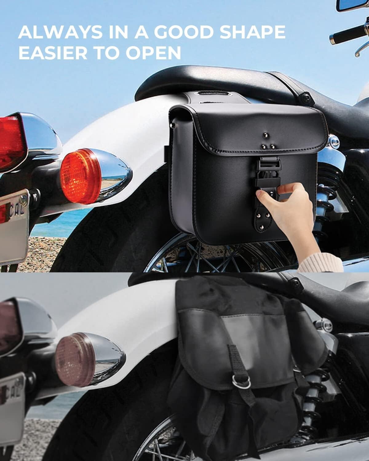 Hard Shell 14L Motorcycle Saddlebags - Lockable Side Bags for Sportster and More