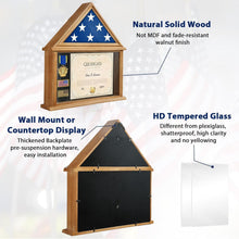 Load image into Gallery viewer, Veteran Honor Flag Display Box with Certificate Holder - Wall Mount or Tabletop