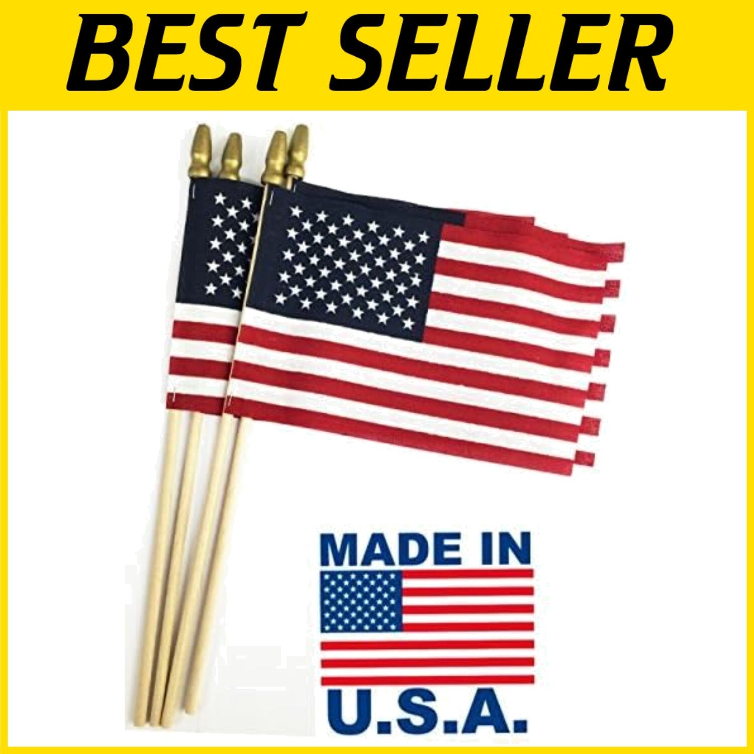 Durable Cotton American Stick Flags - Perfect for Lawn & Garden Decor (24 Pack)
