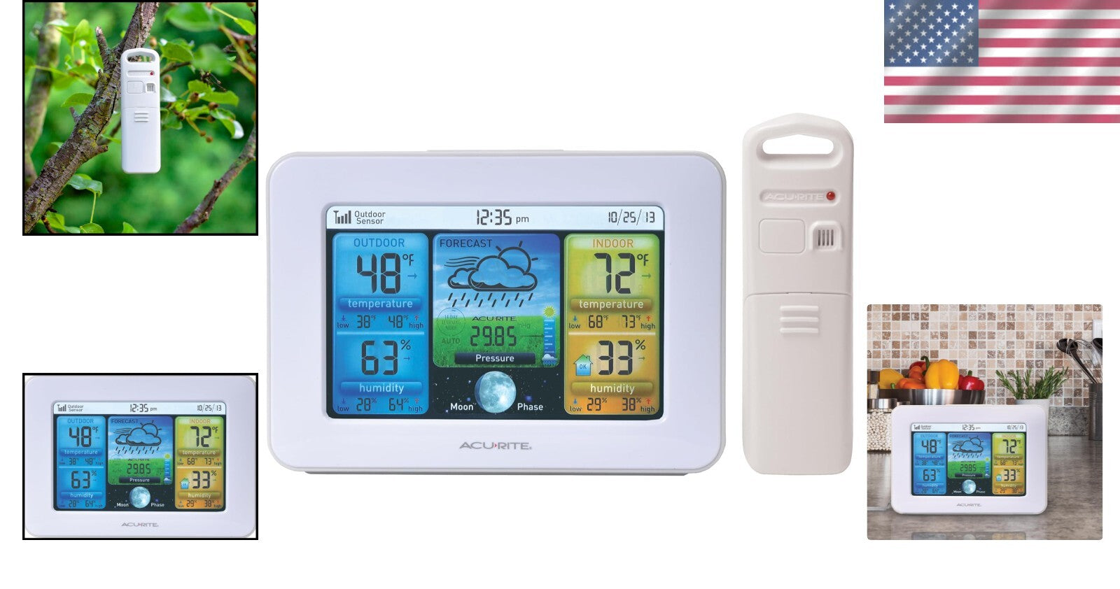 Stylish Weather Station with Humidity Level Indicator - Ideal for Home or Office