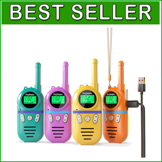 4 Pack Colorful Walkie Talkies for Kids - Rechargeable and Easy to Use Ages 3-12