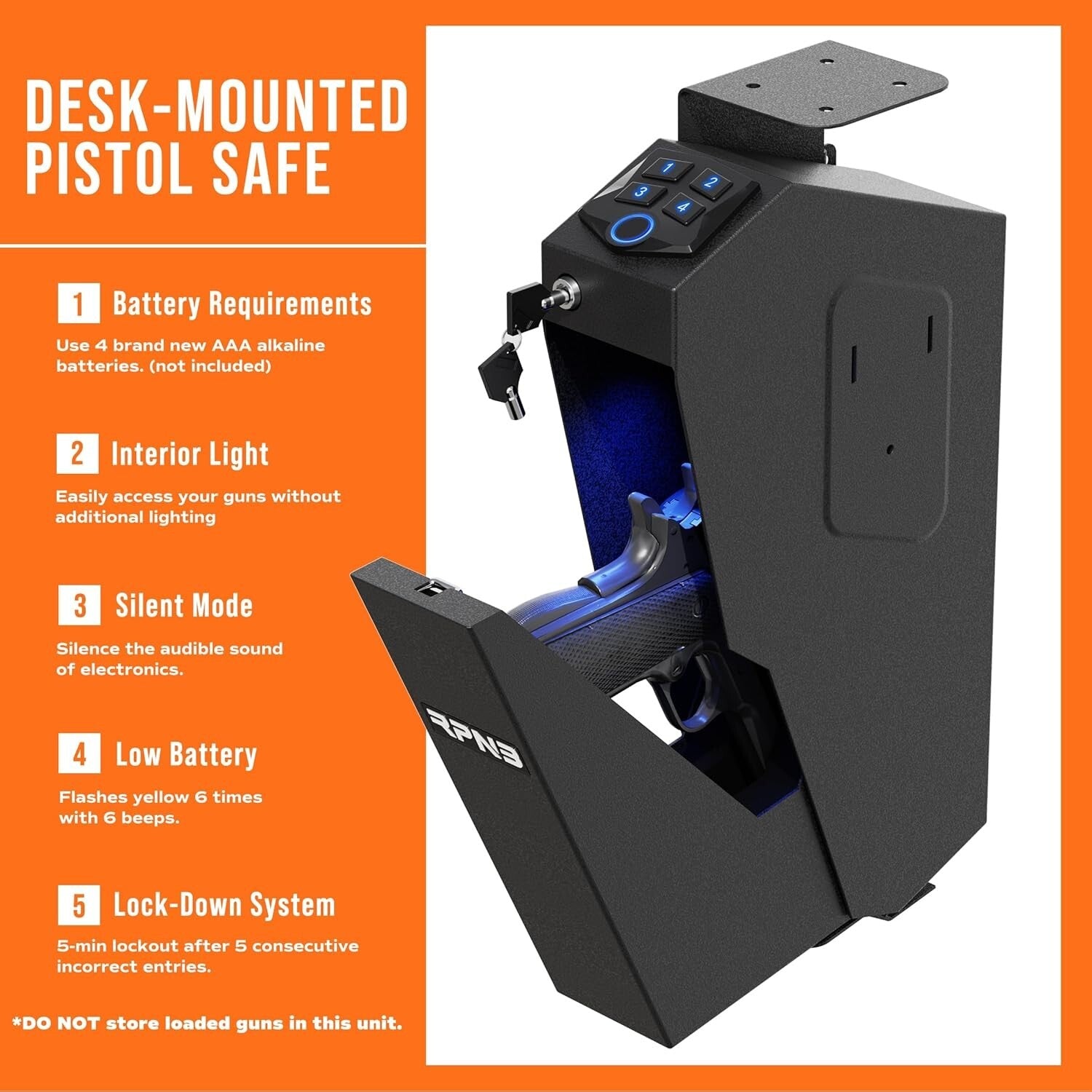 Quick Access Biometric Handgun Safe - California Certified & Anti-Theft Design