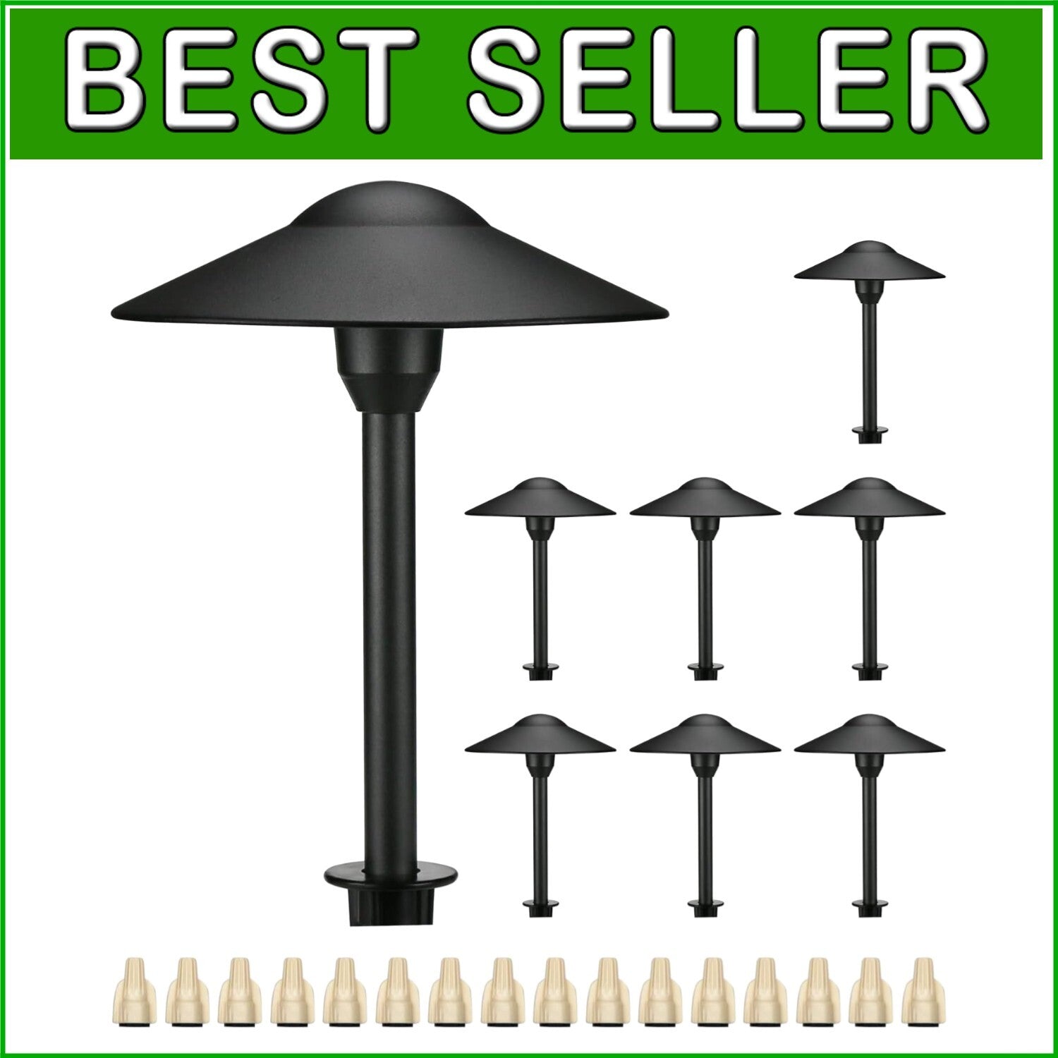 Elegant 12V Black Pathway Lights - 8 Warm White LED Outdoor Landscape Fixtures