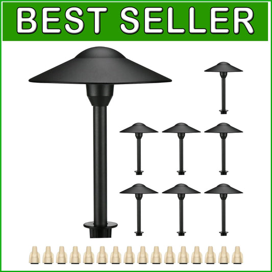 Elegant 12V Black Pathway Lights - 8 Warm White LED Outdoor Landscape Fixtures