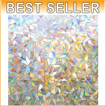 Load image into Gallery viewer, Rainbow 3D Window Privacy Film - UV Protection Cling Tint, 35.4'' x 157.4''