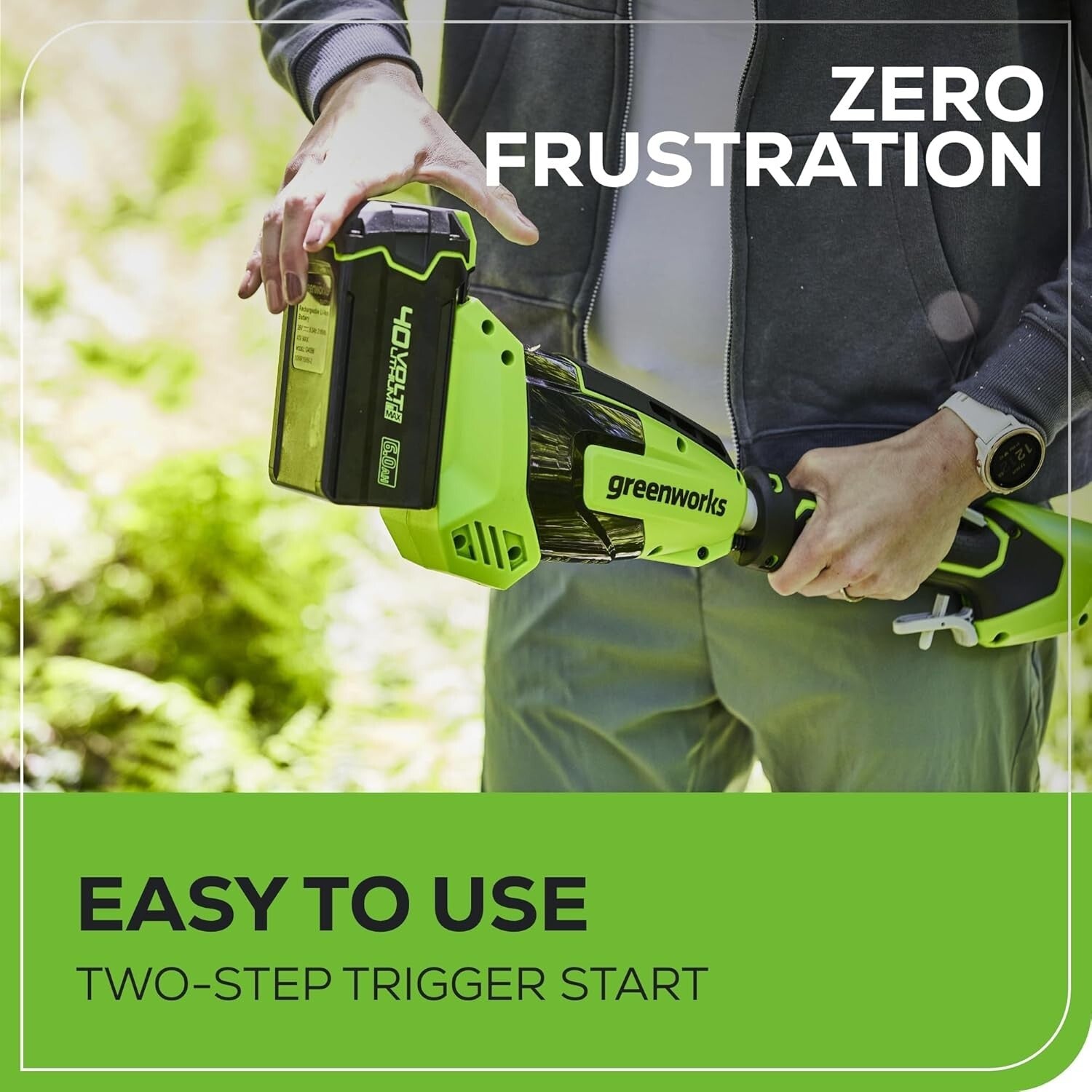 Eco-Friendly 40V Polesaw: 8-Inch Bar with Hassle-Free Maintenance Operations