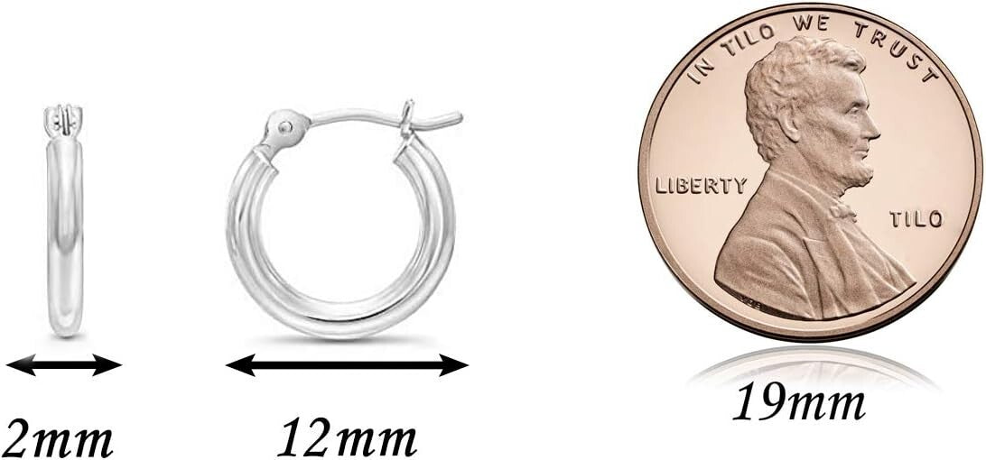 Lightweight 14k White Gold Classic Hoop Earrings - Everyday Elegant Touch