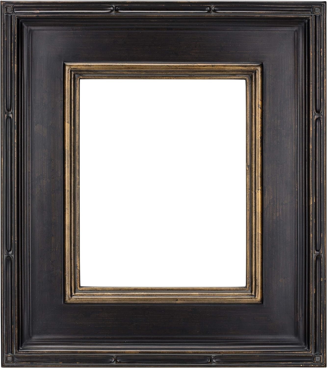 Luxurious Antique Black with Gold Picture Frame - 16x20, Open Back, Freestanding